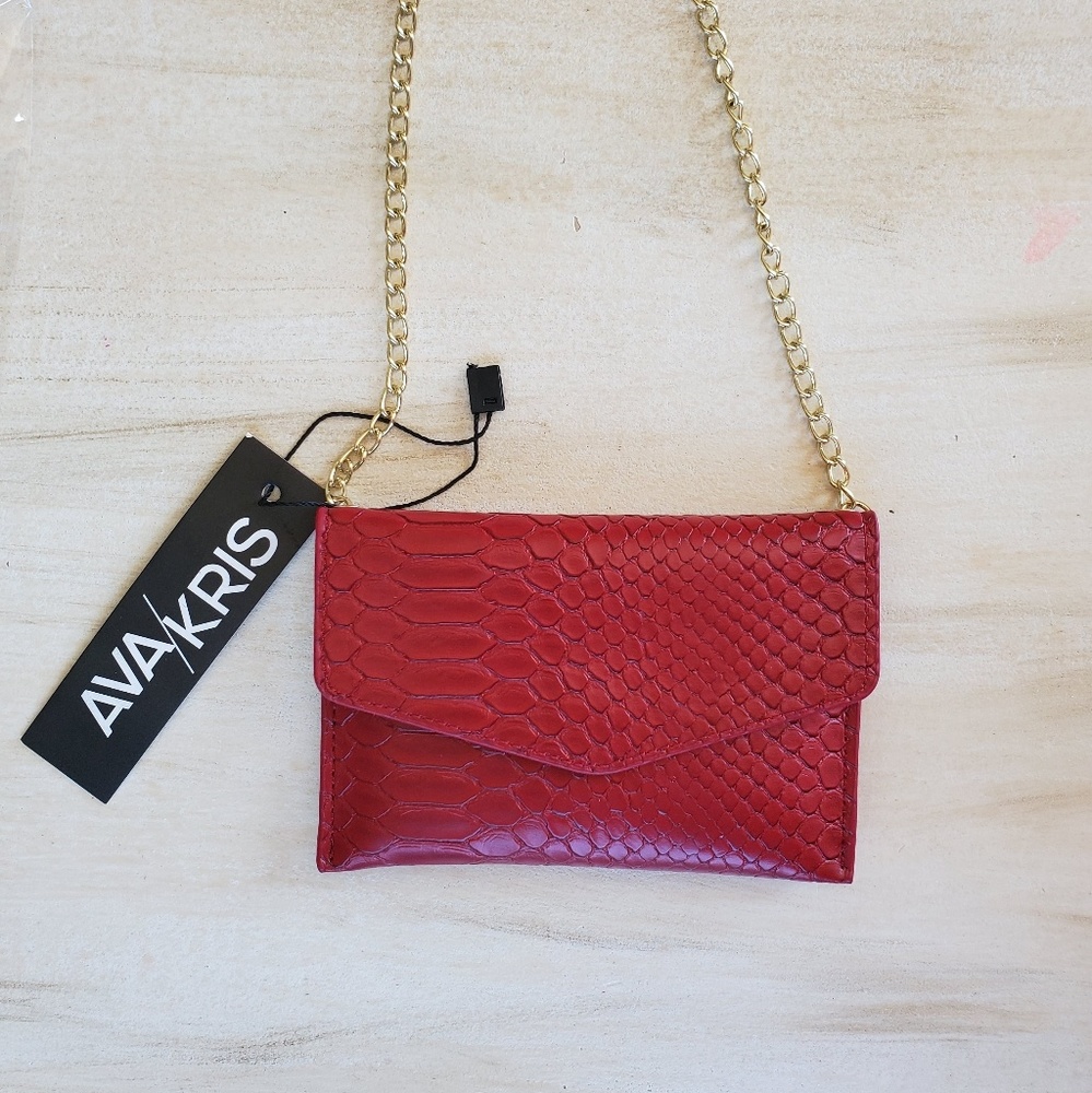 Ruby Red Snake Crossbody Bag